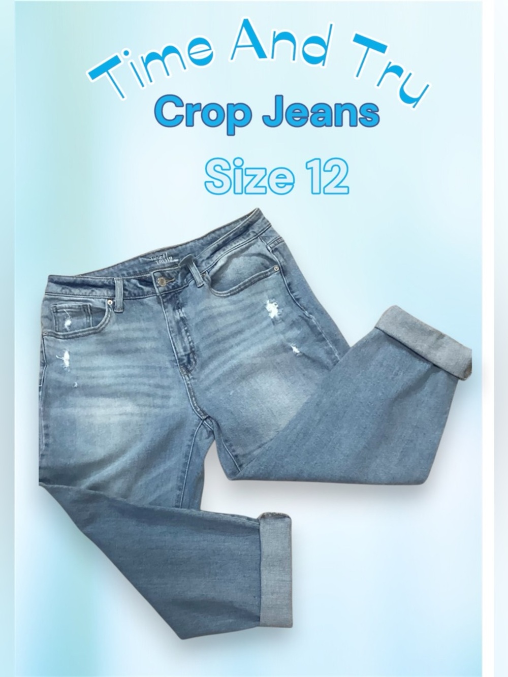 Time and Tru size 12 distressed crop jeans
